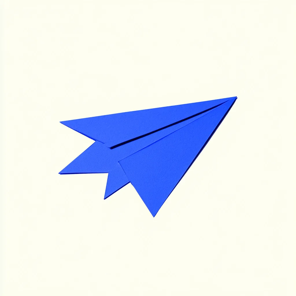 Cut-paper aeroplane brand illustration